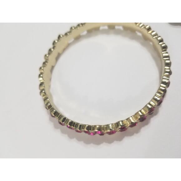 Two bracelets one bangle 2 1/2" pink stones one stretch black bead b18* - Picture 3 of 9